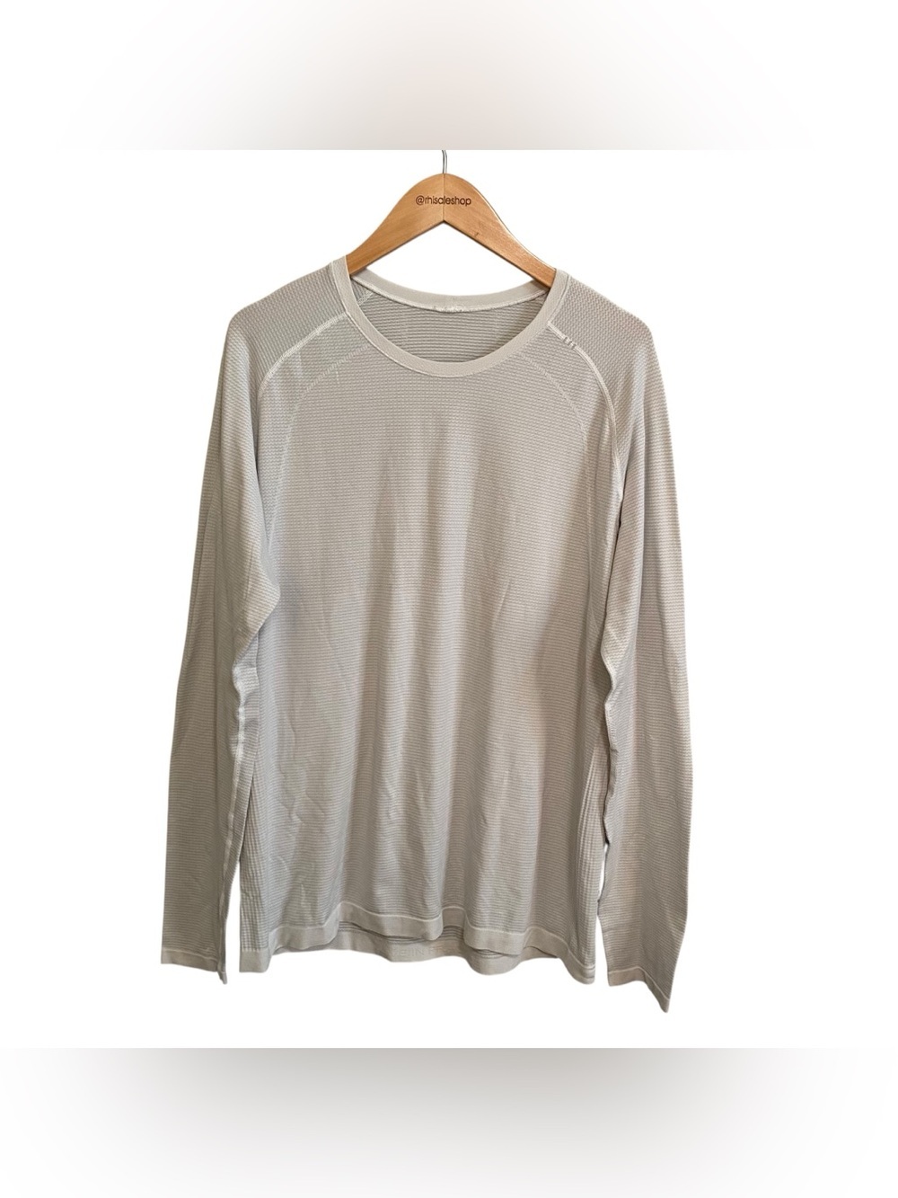 Lululemon Men's Off White Crew Neck Long Sleeve Metal Vent Tee Size Large